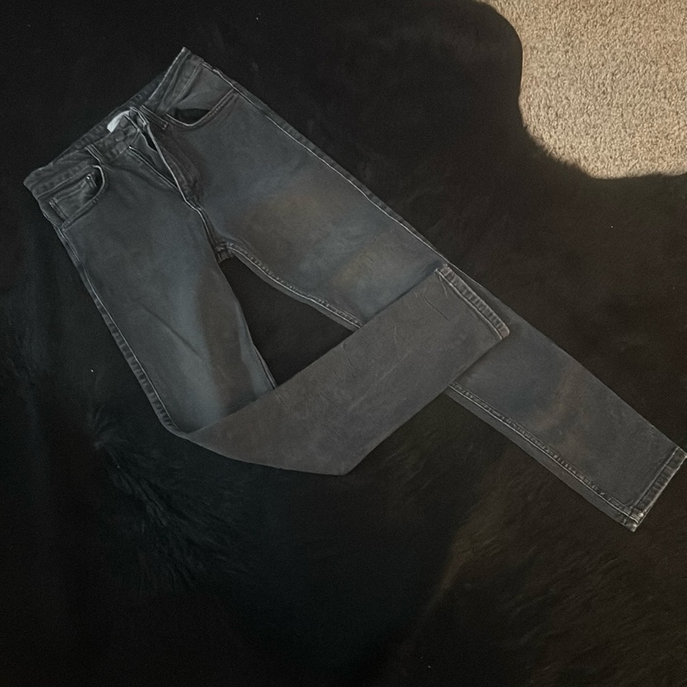 Anine Bing Grey/Faded Black High Waist Slim/skinny Jeans